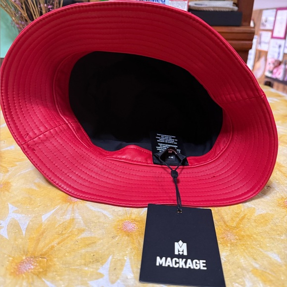 Mackage Vibrant Red Bucket Hat - Picture 2 of 4